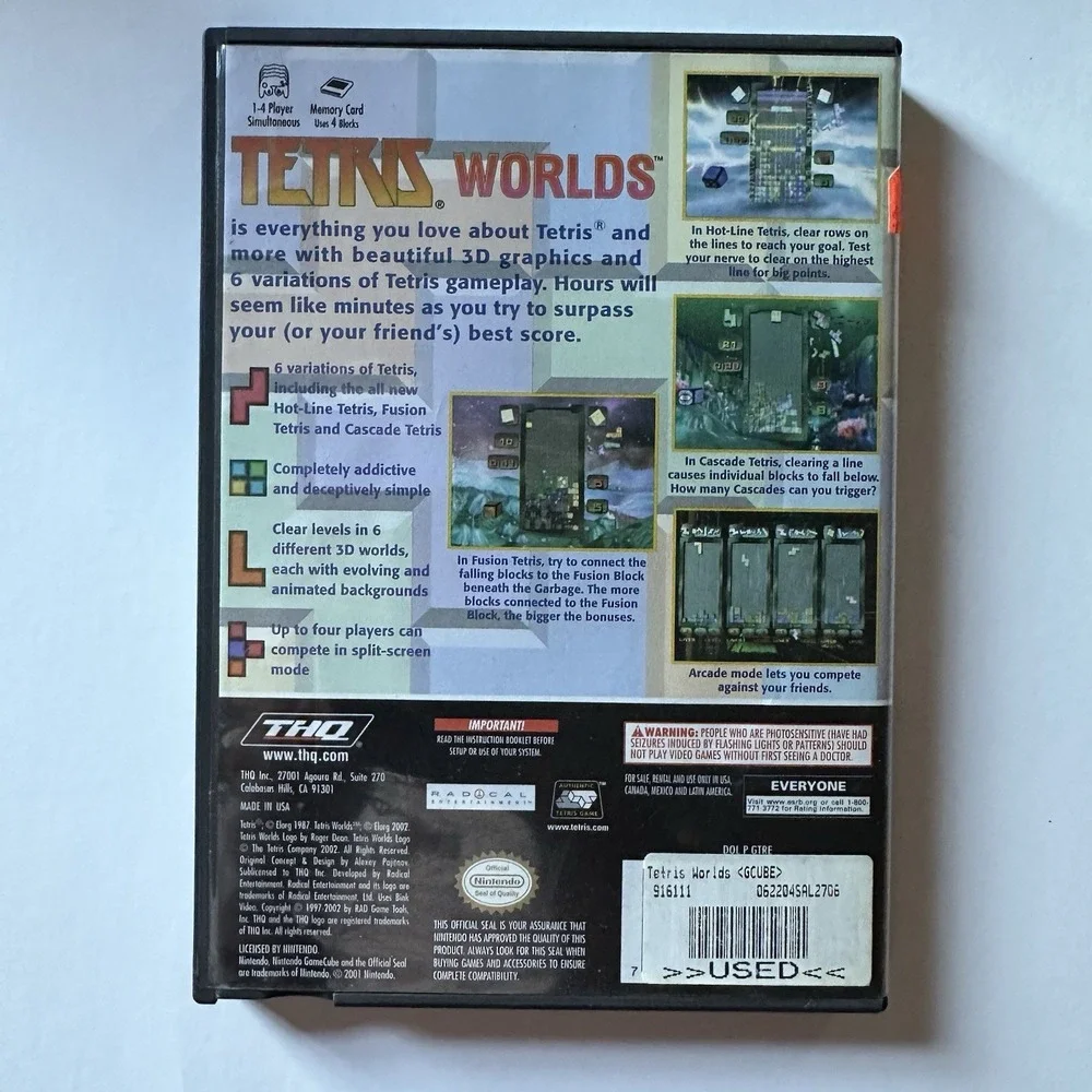 Tetris Worlds (Nintendo GameCube, 2002) COMPLETE IN BOX